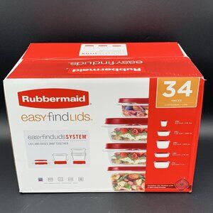 Rubbermaid Food Storage Containers Easy Find Lid 34 Pc Set of 3 Vented Lids Red